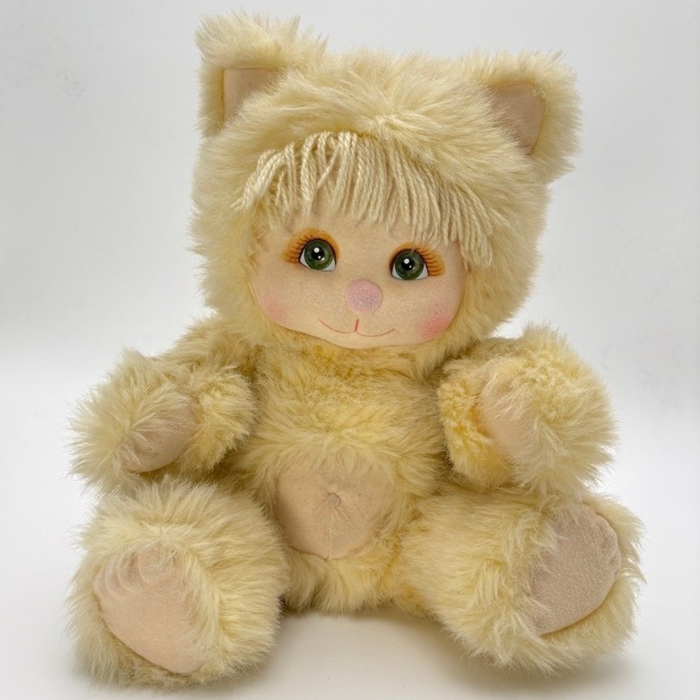 Vintage 1986 Mattel My Child‎ My Pet Yellow Kitten Plush Cat Doll 80s Toy